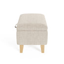 Livingandhome Linen Upholstered Storage Ottoman Footstool