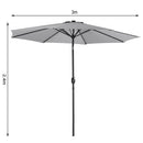 3M Large Rotating Patio Parasol for Outdoor Sunshade and Rain