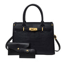 Modishion 3-Pcs PU Leather Handbag with Purse & Card Holder
