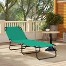 Outsunny Folding Lounge Chair, Outdoor Chaise Lounge For Bench Patio, Green