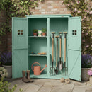 Outsunny Wooden Garden Shed Tool Storage Cabinet Double Door Shelf Green