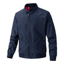 Outdoor Zip-up Windproof Lightweight Bomber Jacket Casual Varsity Outerwear - Navy
