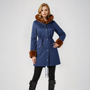 Mid-Length Hooded Coat With Drawstring Waist