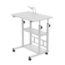 Height Adjustable Mobile Overbed Table With Wheels
