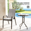 Outsunny Garden Bistro Set, Small Garden Set W/ Stackable Chairs, Light Grey