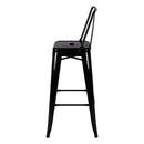 Livingandhome Set of 4 Metal Frame Industrial Style High Chair Bar Stool