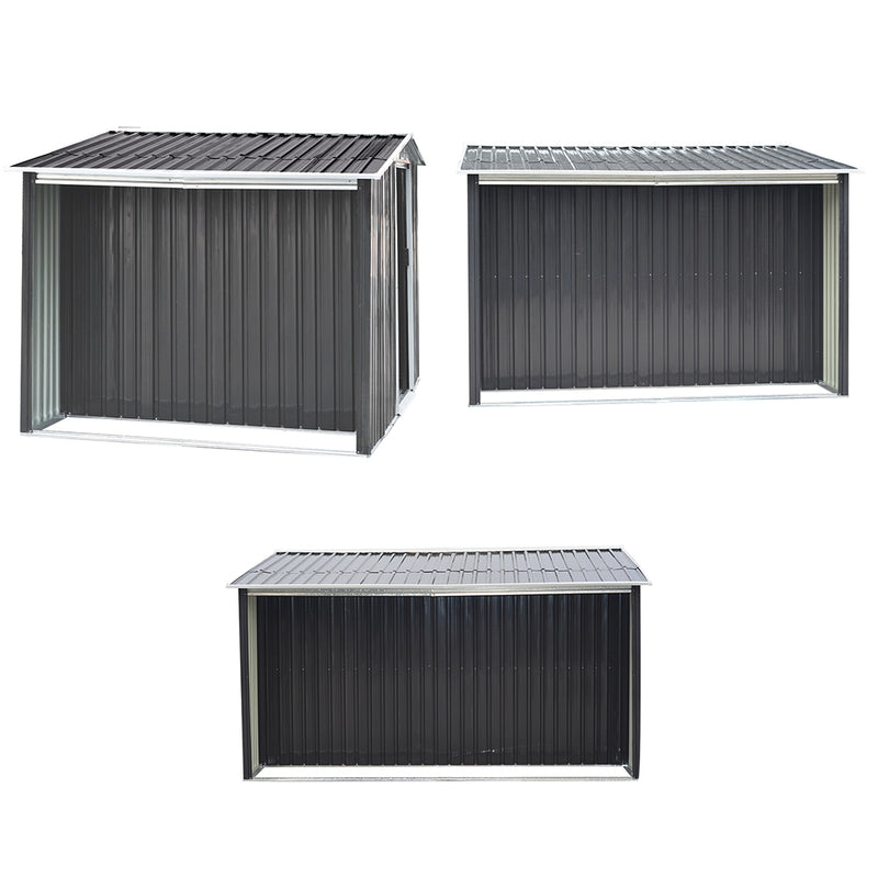 Breeins Metal Utility Shed with Firewood Rack