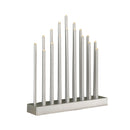 29cm Battery Operated Light up Silver Christmas Candle Bridge with 17 LEDs