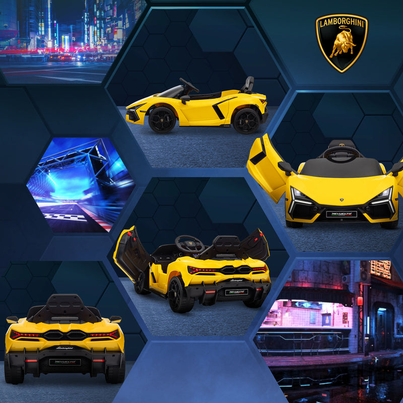 AIYAPLAY Yellow Lamborghini Revuelto Licensed Ride On Car W/ Suspension