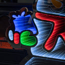 76cm Infinity Light up Standing Snowman Christmas Decoration with Multi-Coloured LEDs on Metal Base