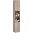 HOMCOM 182 cm Tall Bathroom Cabinet with Adjustable Shelves, Natural