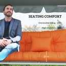 Outsunny Outdoor Seat Cushions Back Cushion with 2 Pillows, Seat Pads