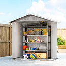 Outsunny 6.5x3.5ft Metal Garden Shed for Garden, Light Grey