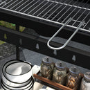 Outsunny Charcoal Barbecue BBQ Grill Trolley W/ 5-level Grill Height Ash Catcher