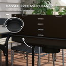 Outsunny Charcoal Barbecue BBQ Grill Trolley W/ 5-level Grill Height Ash Catcher