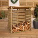 123cm x 115cm Large Wooden Outdoor Garden Patio Log Store Shed