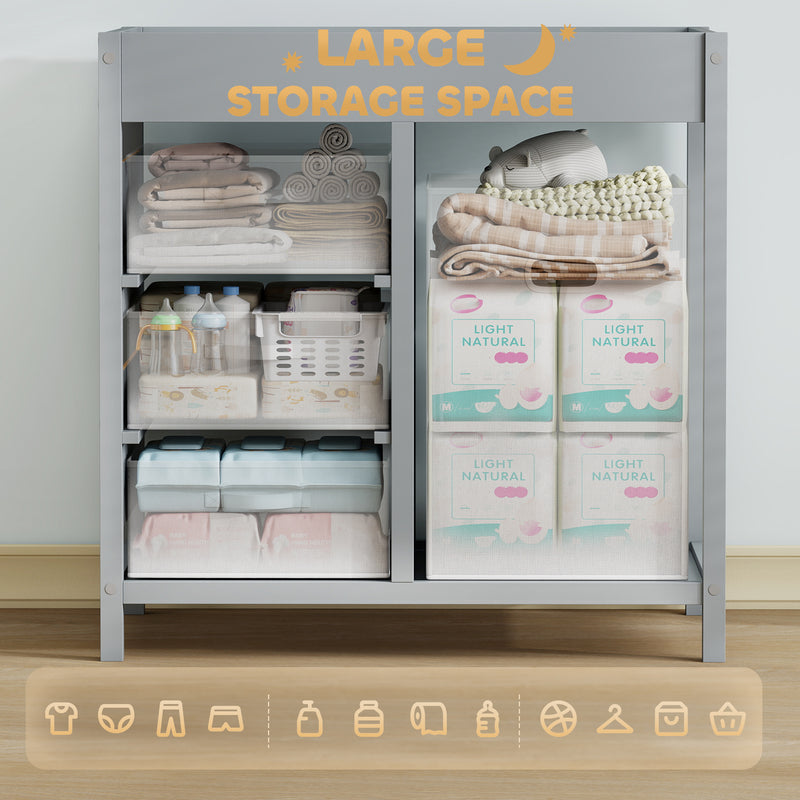 AIYAPLAY Baby Changing Unit with 4 Drawers, Diaper Changing Table,