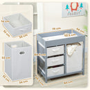 AIYAPLAY Baby Changing Unit with 4 Drawers, Diaper Changing Table,