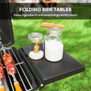 Outsunny Portable Foldable Gas Barbecue Grill with Thermometer, Lid, Black