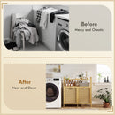 HOMCOM Double Tilt Out Laundry Cabinet Bamboo Laundry Hamper Cabinet