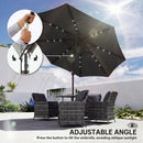 Outsunny 2.6 m Garden Parasol Umbrella with Light, Outdoor Patio Umbrella