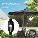 Outsunny 2.6 m Garden Parasol Umbrella with Light, Outdoor Patio Umbrella
