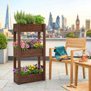 Outsunny Tiered Wooden Raised Planter, Raised Garden Bed on Legs