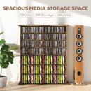 HOMCOM CD Storage Unit DVD Tower Blu-ray Storage Shelf for Office, Brown