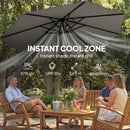 Outsunny 3 m Garden Cantilever Parasol with Sandbag, 360 Degree Rotation