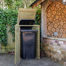 68cm x 1.2m Wooden Outdoor Garden Single Wheelie Bin Store Storage