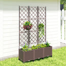 Outsunny Plastic Raised Planter with Trellis and Self Watering Design
