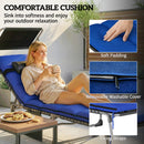 Outsunny Folding Sun Loungers Set Of 2, Sun Bed With Canopy, Dark Blue