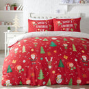 Bedlam Elf & Santa Duvet Cover Set in Multi