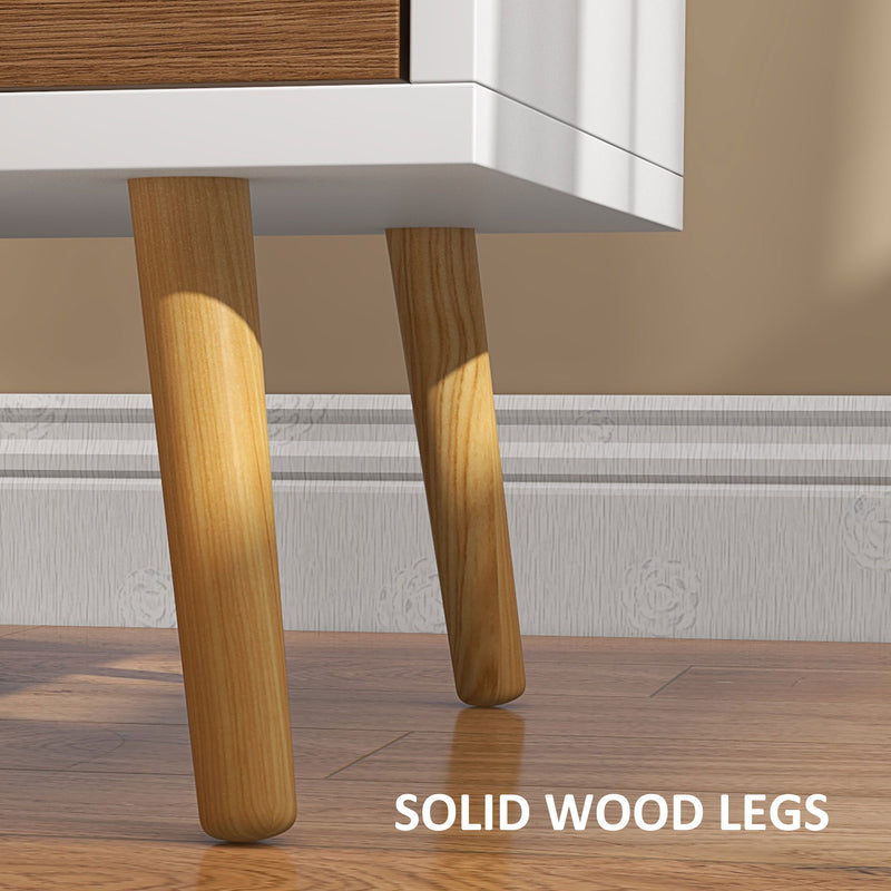 HOMCOM Bedside Table With 2 Drawers For Bedroom, Living Room