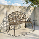Outsunny Garden Bench Porch Park Seat Vintage Rose Style Cast Aluminium