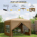 Outsunny 3x3(m) Pop Up Gazebo Party Tent Canopy Marquee with Storage Bag
