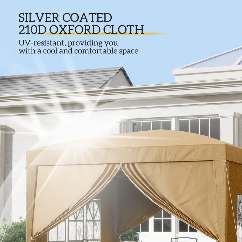 Outsunny 3x3(m) Pop Up Gazebo Party Tent Canopy Marquee with Storage Bag