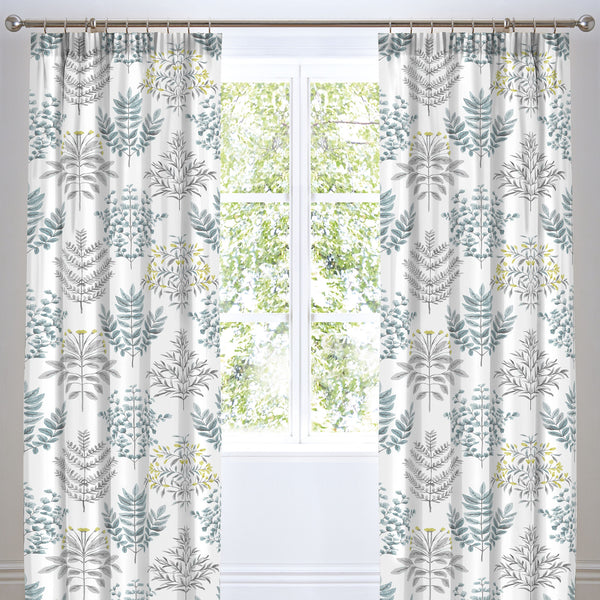 D & D Emily Pencil Pleat Curtains In Duck Egg Blue