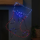 60cm X 42cm Light Up FlexiBrights Christmas Stocking Silhouette With 134 Multi-Coloured LEDs