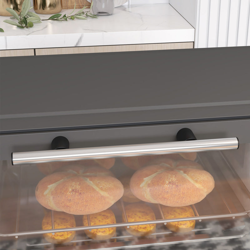 HOMCOM Mini Oven 9L Countertop Electric Grill W/ Temp Timer Control 750W