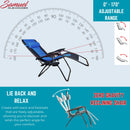 Set Of 2 Luxury Padded Multi Position Zero Gravity Garden Relaxer Chair Lounger In Blue & Black