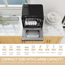 HOMCOM Worktop Dishwasher w/ 4 Place Settings 6 Programs, Black