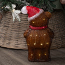 34cm Battery Operated Light up Christmas Ice Teddy with Cool White LEDs