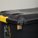 145L & 2 x 60L Heavy Duty Lockable Stackable Storage Trunks on Wheels in Black