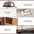 Outsunny 3-4 Man Two Room Camping Tent With Vestibule And Portable Carry Bag