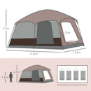 Outsunny 3-4 Man Two Room Camping Tent With Vestibule And Portable Carry Bag