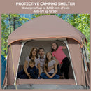 Outsunny 3-4 Man Two Room Camping Tent With Vestibule And Portable Carry Bag