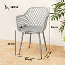 Outsunny Garden Chairs Set of 4, Garden Dining Chairs with Armrests, Grey