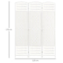 HOMCOM 3 Panel Folding Room Divider, Freestanding Privacy Screen, White