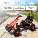 AIYAPLAY Kids Pedal Go Kart With Adjustable Seat, EVA Tyres, Red